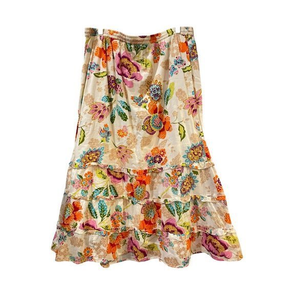 Life Style Petite FLoral Midi Skirt size small - Picture 2 of 4
